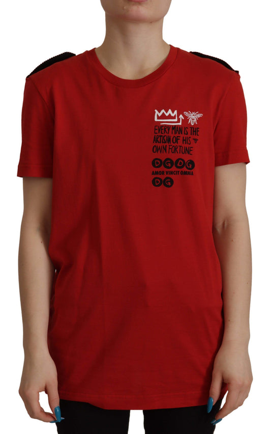 T-shirt girocollo Dolce &amp; Gabbana Amor Vincit Omnia rossa
