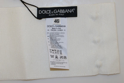 Cintura da passerella Dolce &amp; Gabbana in ottone con cristalli bianchi e vita larga