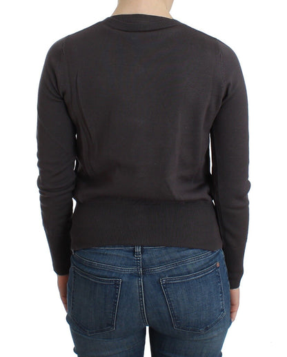 Cardigan in maglia con paillettes in lana viola di John Galliano