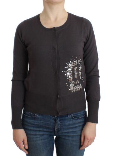 Cardigan in maglia con paillettes in lana viola di John Galliano