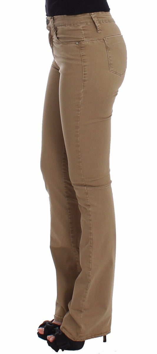 Pantaloni in denim elasticizzati a gamba dritta beige Costume National