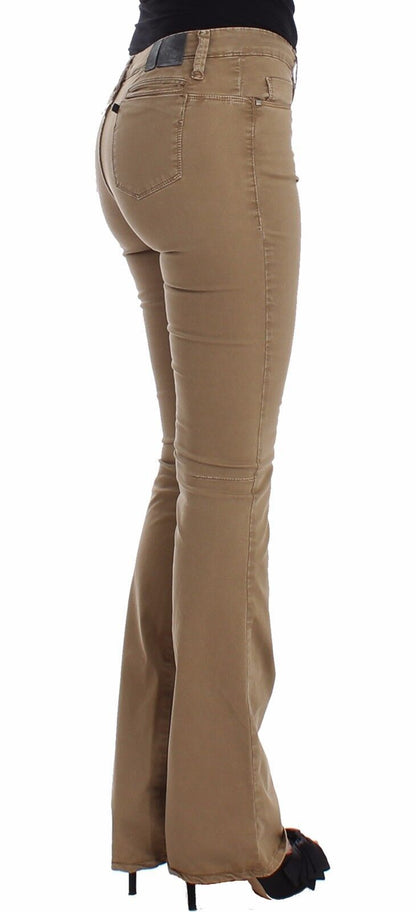 Pantaloni in denim elasticizzati a gamba dritta beige Costume National