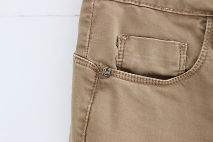 Pantaloni in denim elasticizzati a gamba dritta beige Costume National