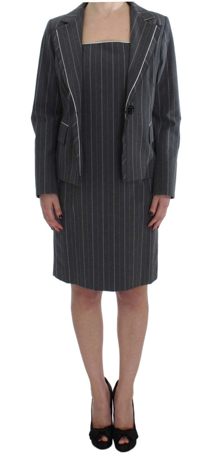 Completo abito tubino e blazer elasticizzato grigio BENCIVENGA