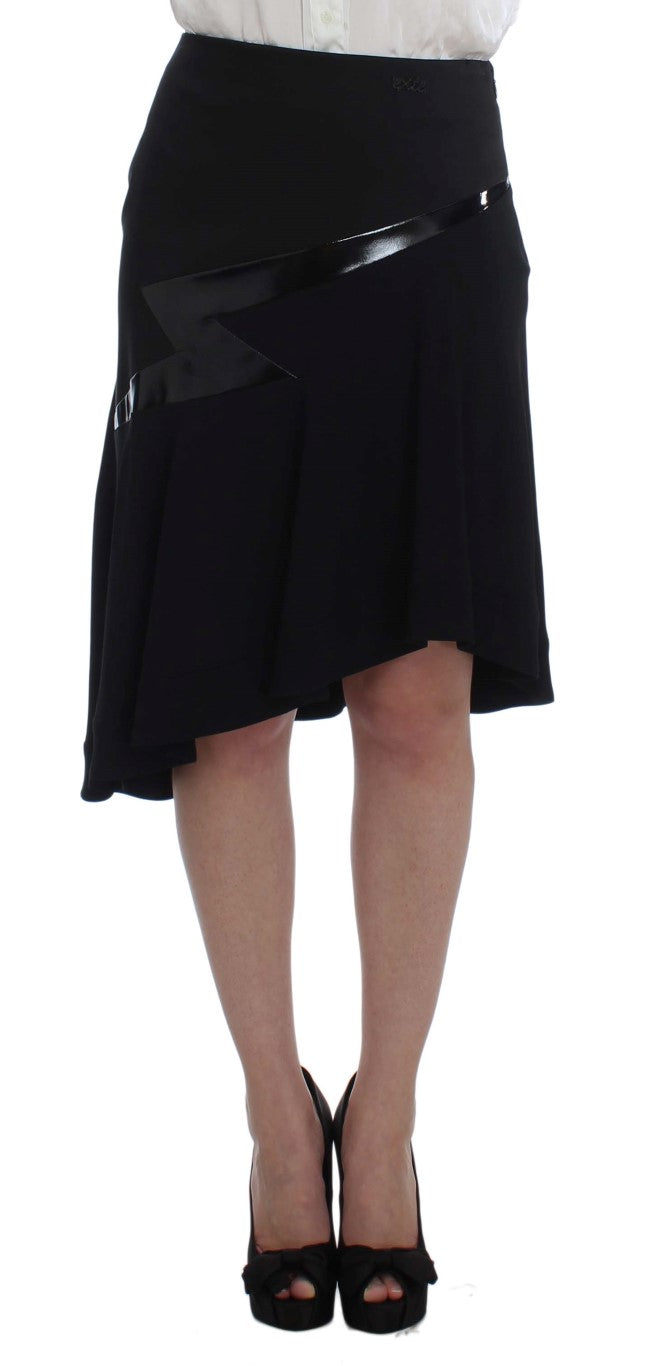 Completo due pezzi con gonna e blazer nero e blu