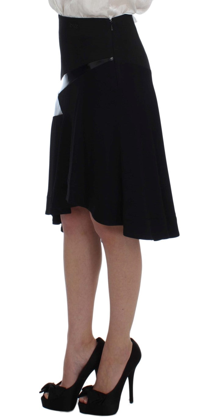 Completo due pezzi con gonna e blazer nero e blu