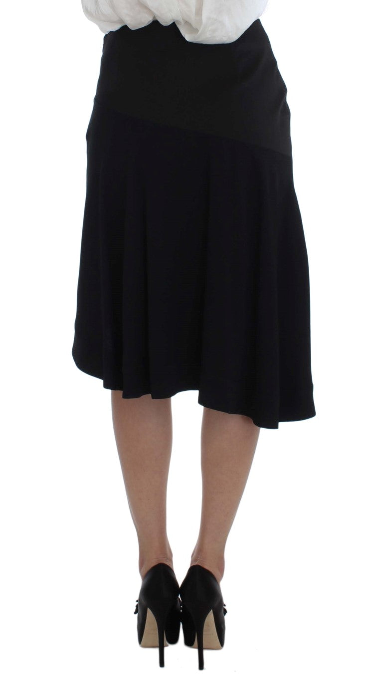 Completo due pezzi con gonna e blazer nero e blu