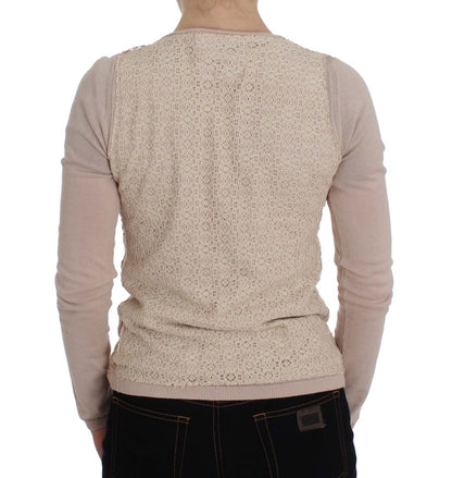 PINK MEMORIES Maglione avvolgente in pizzo floreale rosa