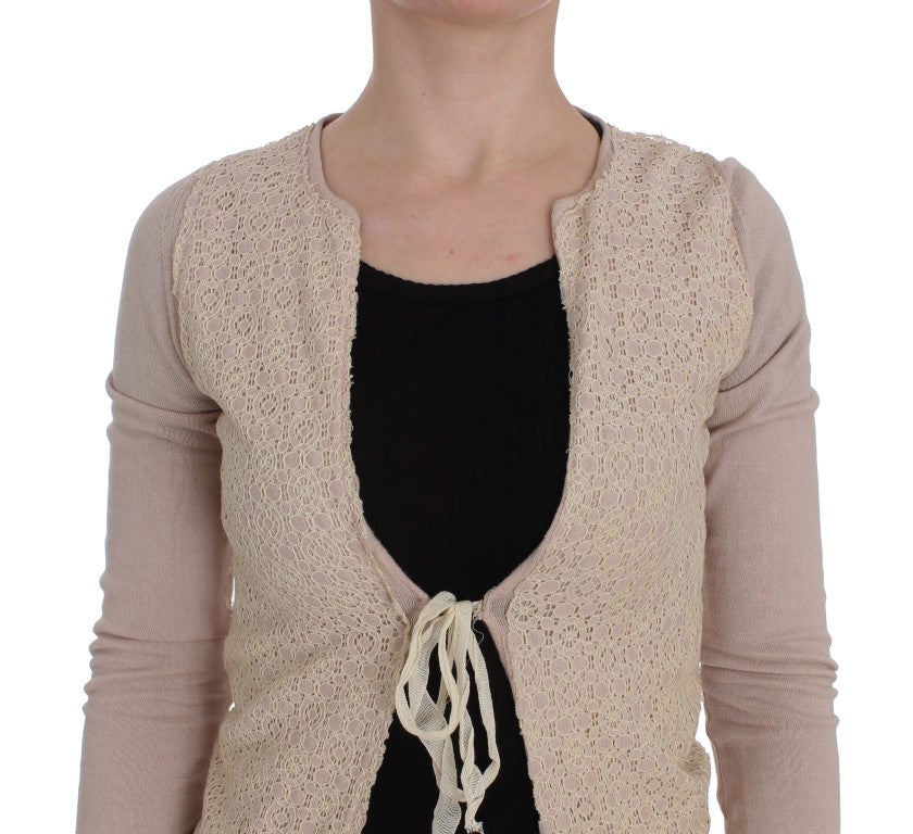 PINK MEMORIES Maglione avvolgente in pizzo floreale rosa