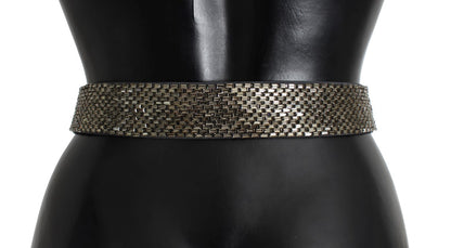 Cintura con fibbia in cristallo e paillettes Dolce &amp; Gabbana