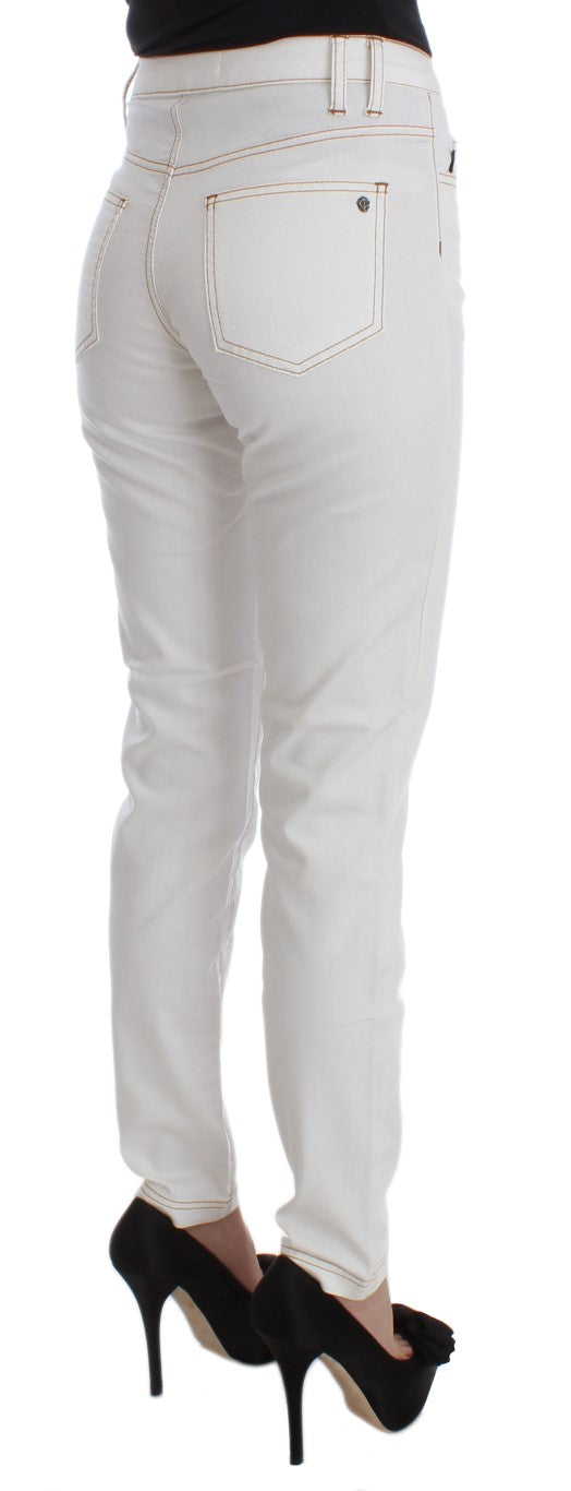 Jeans slim fit in misto cotone bianco Cavalli