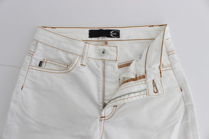 Jeans slim fit in misto cotone bianco Cavalli