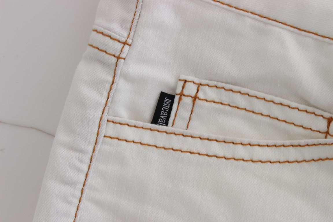 Jeans slim fit in misto cotone bianco Cavalli
