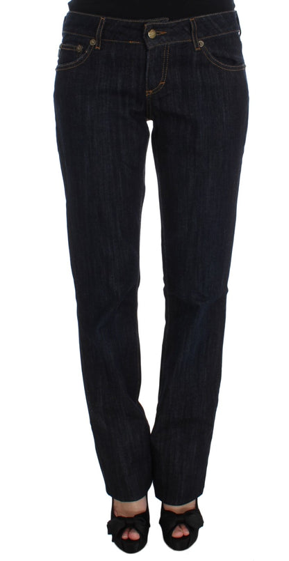 Jeans elasticizzati a taglio dritto in cotone blu Cavalli