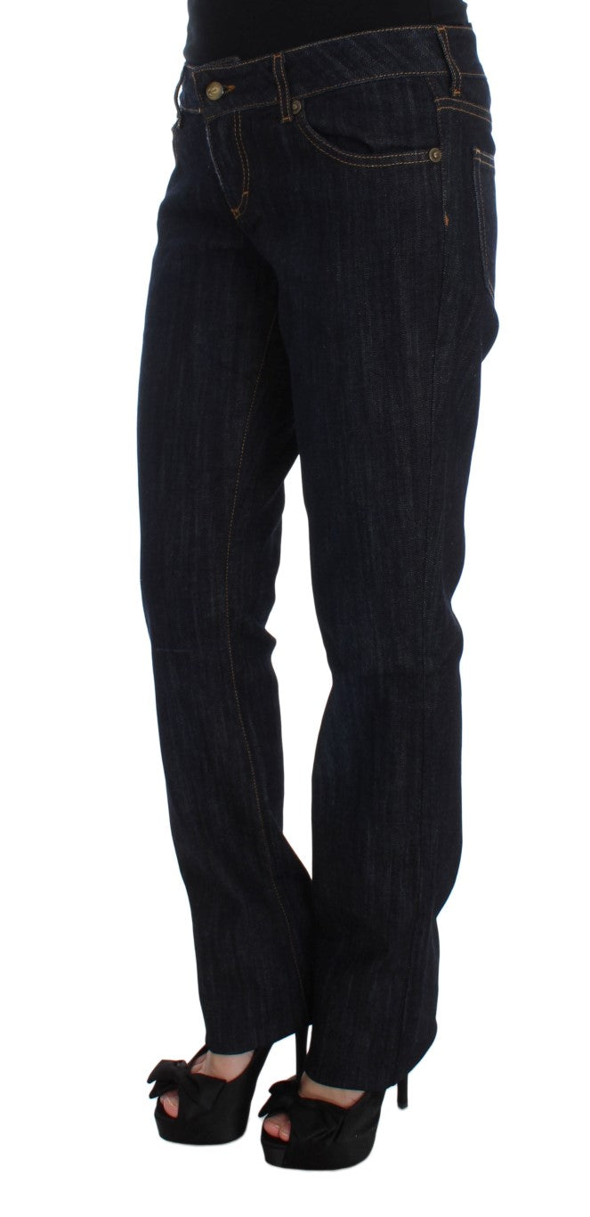 Jeans elasticizzati a taglio dritto in cotone blu Cavalli