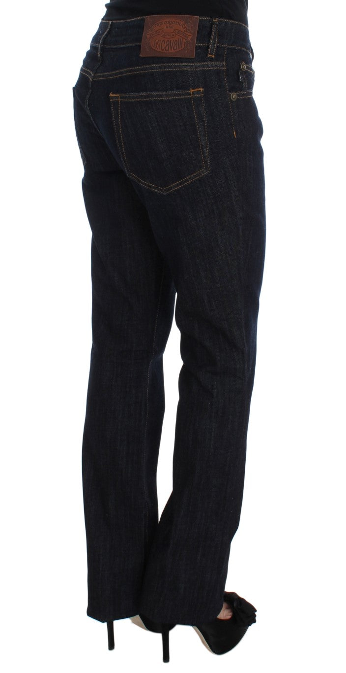 Jeans elasticizzati a taglio dritto in cotone blu Cavalli
