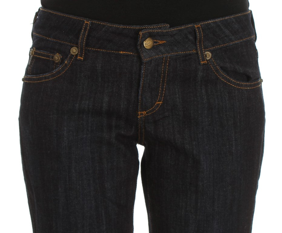 Jeans elasticizzati a taglio dritto in cotone blu Cavalli