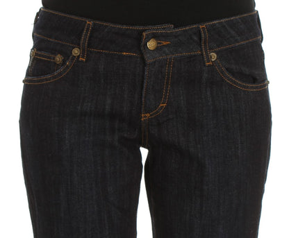 Jeans elasticizzati a taglio dritto in cotone blu Cavalli