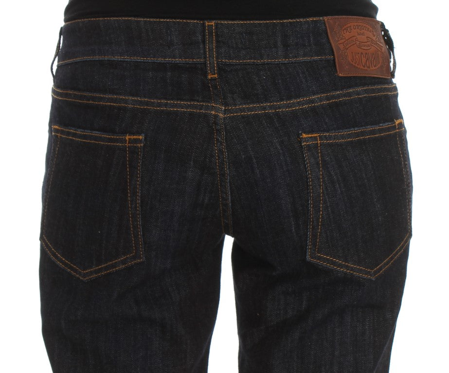 Jeans elasticizzati a taglio dritto in cotone blu Cavalli