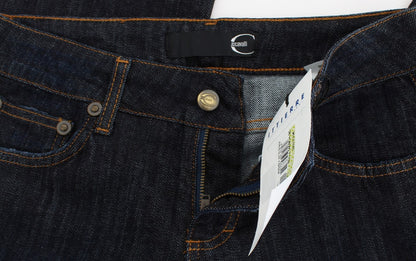 Jeans elasticizzati a taglio dritto in cotone blu Cavalli