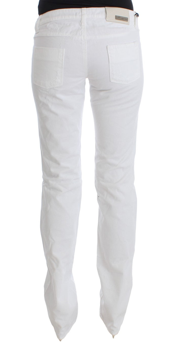 Jeans bootcut slim fit in cotone bianco Costume National