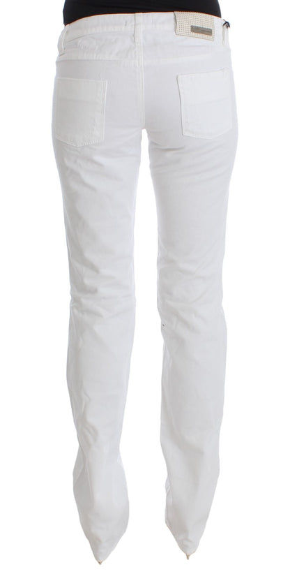 Jeans bootcut slim fit in cotone bianco Costume National