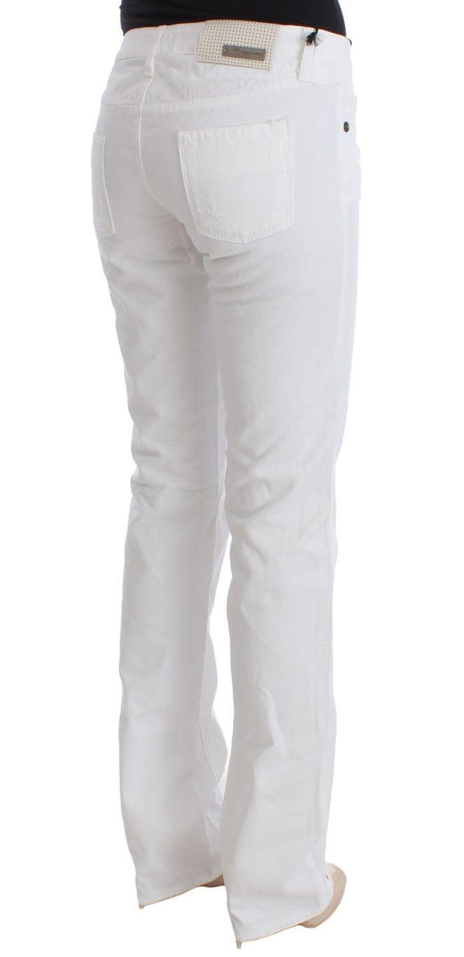 Jeans bootcut slim fit in cotone bianco Costume National