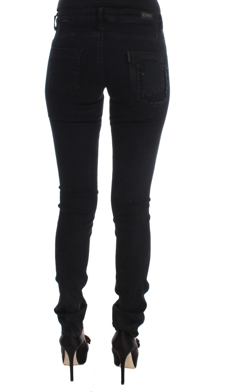 Jeans slim fit in cotone nero Costume National