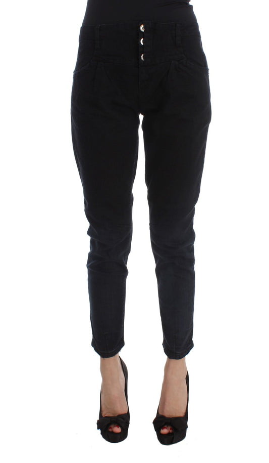 Jeans aderenti corti in cotone nero Costume National