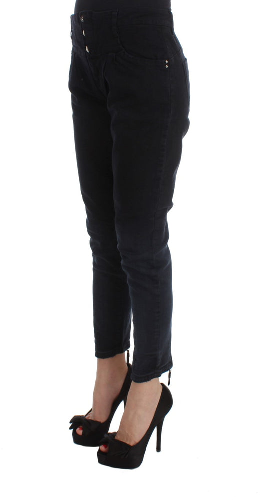 Jeans aderenti corti in cotone nero Costume National