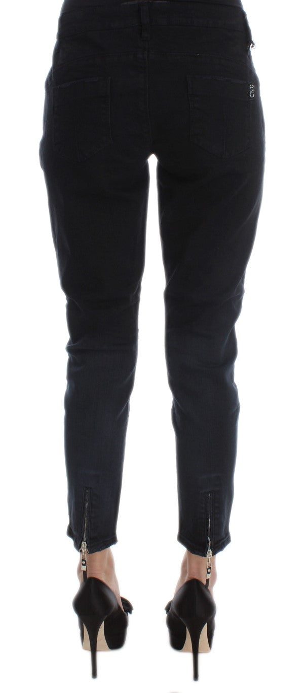 Jeans aderenti corti in cotone nero Costume National