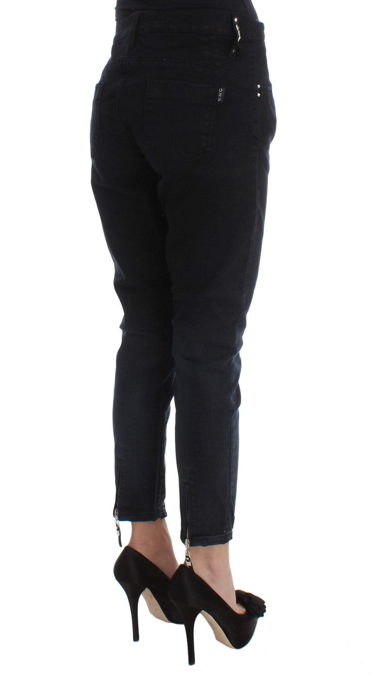 Jeans aderenti corti in cotone nero Costume National