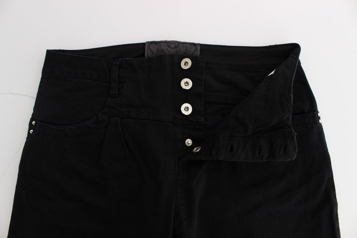 Jeans aderenti corti in cotone nero Costume National