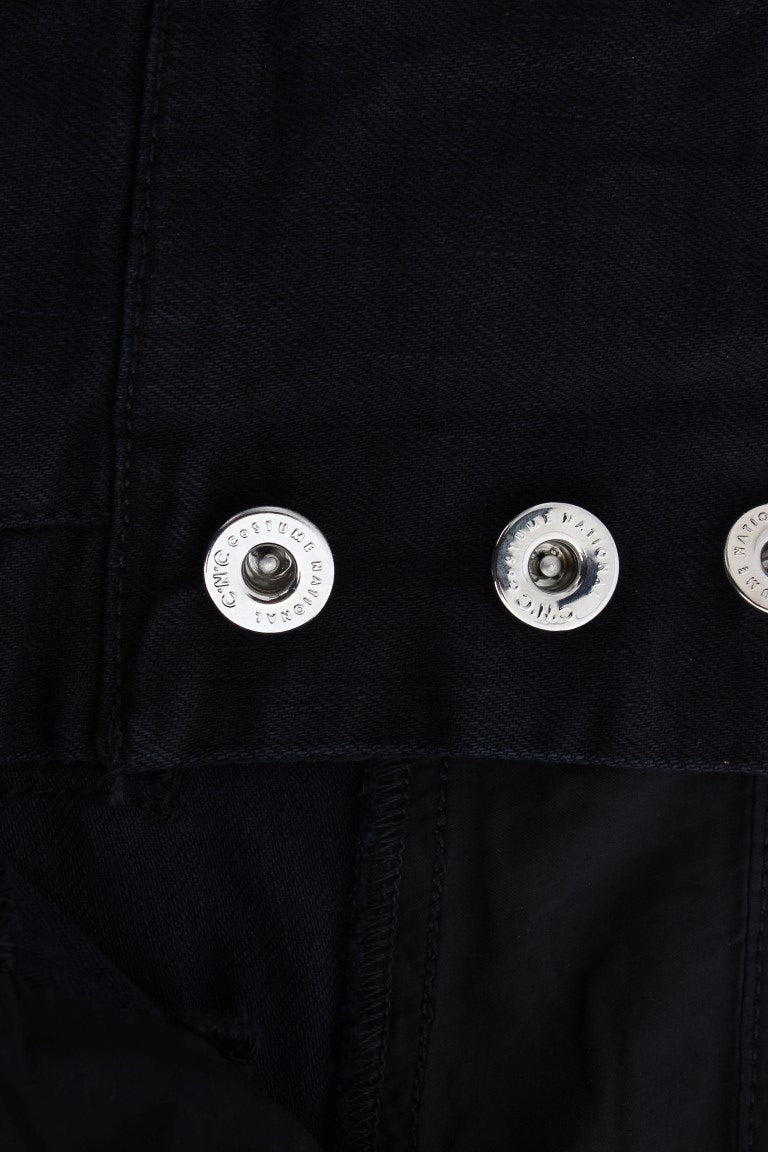 Jeans aderenti corti in cotone nero Costume National