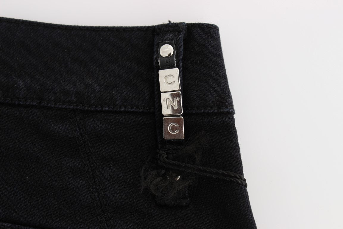 Jeans aderenti corti in cotone nero Costume National
