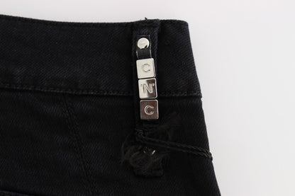 Jeans aderenti corti in cotone nero Costume National