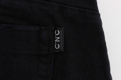 Jeans aderenti corti in cotone nero Costume National