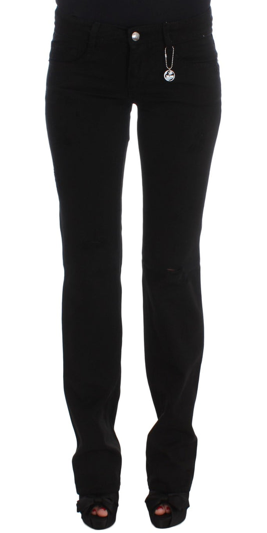 Jeans bootcut slim fit in cotone nero Costume National
