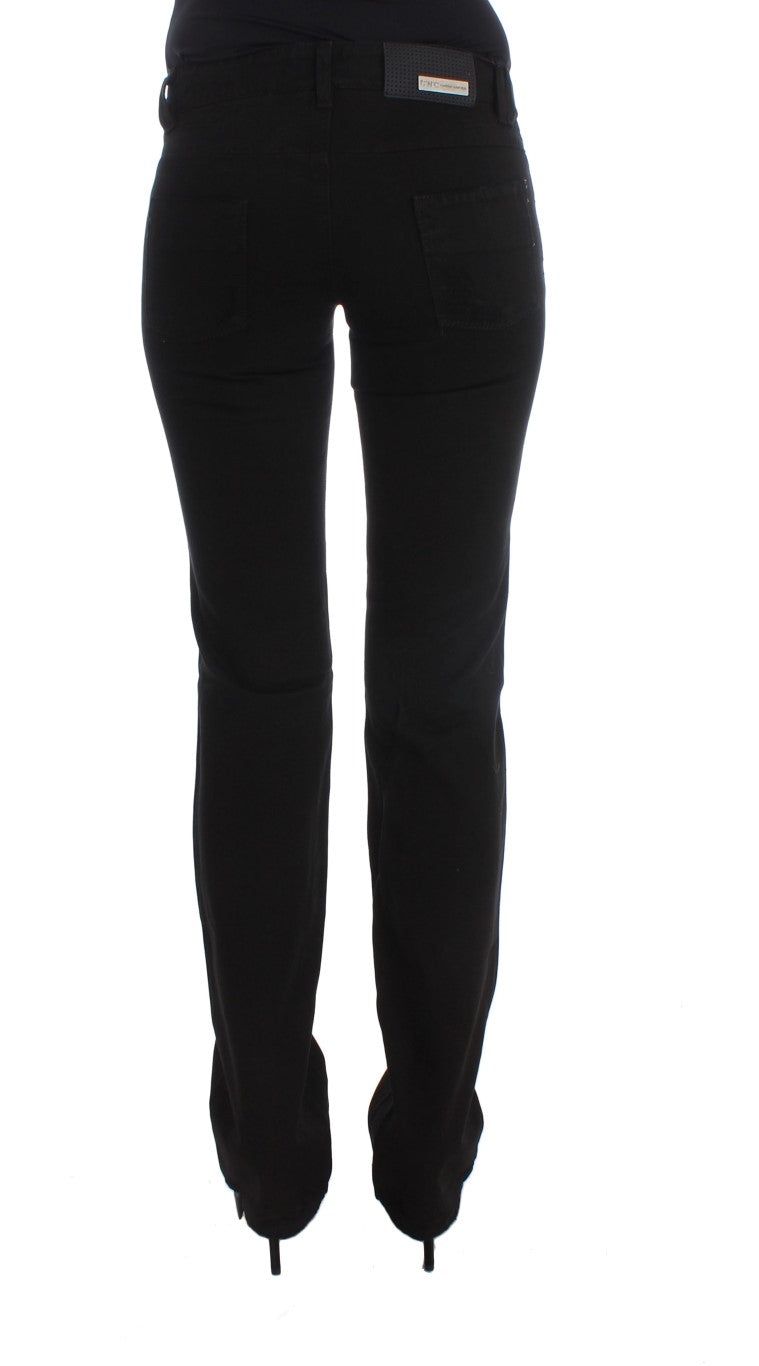 Jeans bootcut slim fit in cotone nero Costume National