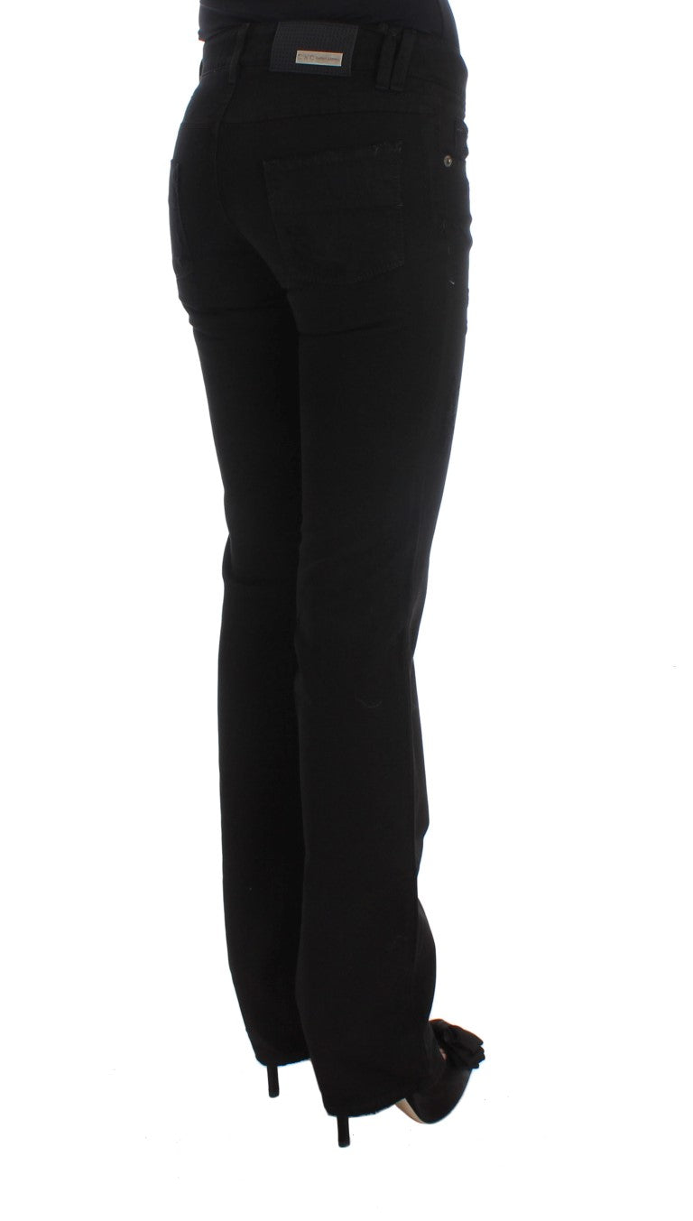 Jeans bootcut slim fit in cotone nero Costume National
