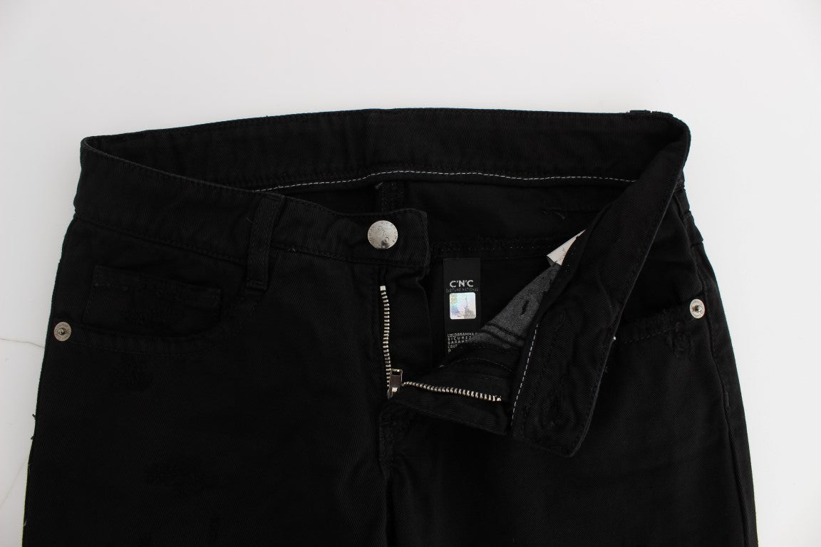 Jeans bootcut slim fit in cotone nero Costume National
