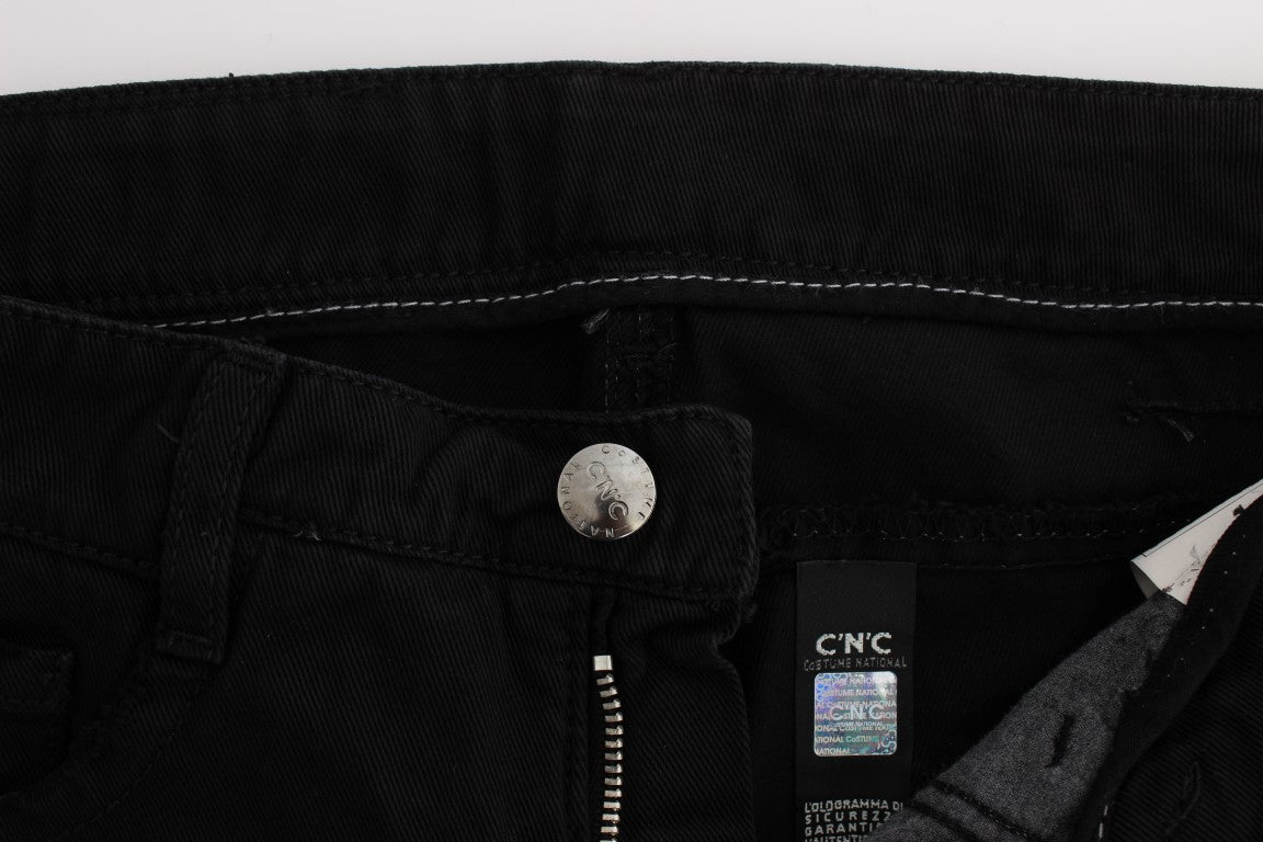 Jeans bootcut slim fit in cotone nero Costume National