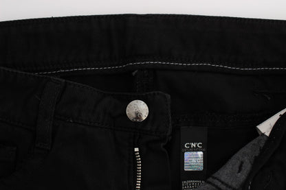 Jeans bootcut slim fit in cotone nero Costume National