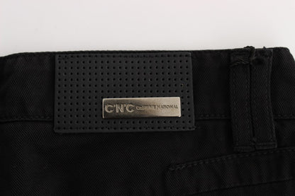 Jeans bootcut slim fit in cotone nero Costume National