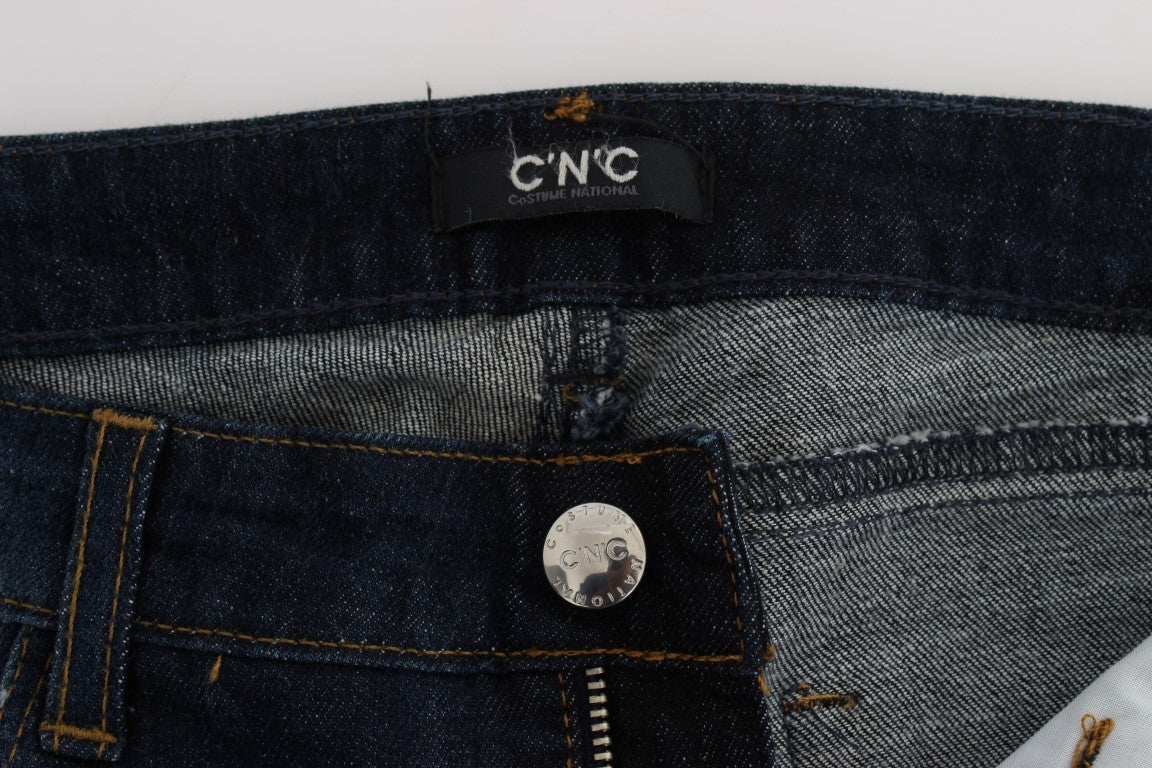 Jeans bootcut slim fit in cotone blu Costume National