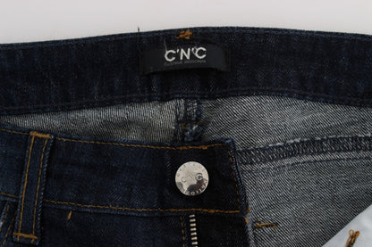 Jeans bootcut slim fit in cotone blu Costume National