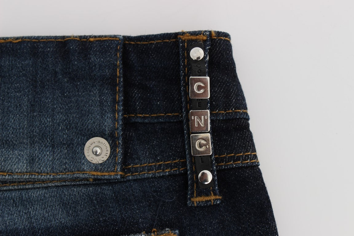 Jeans bootcut slim fit in cotone blu Costume National