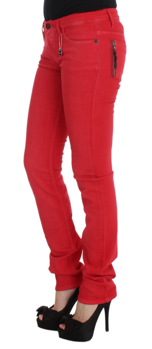 Jeans super slim fit in misto cotone rosso Costume National