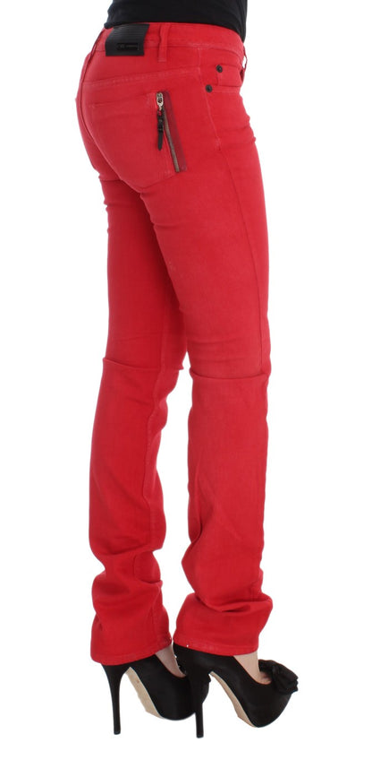 Jeans super slim fit in misto cotone rosso Costume National