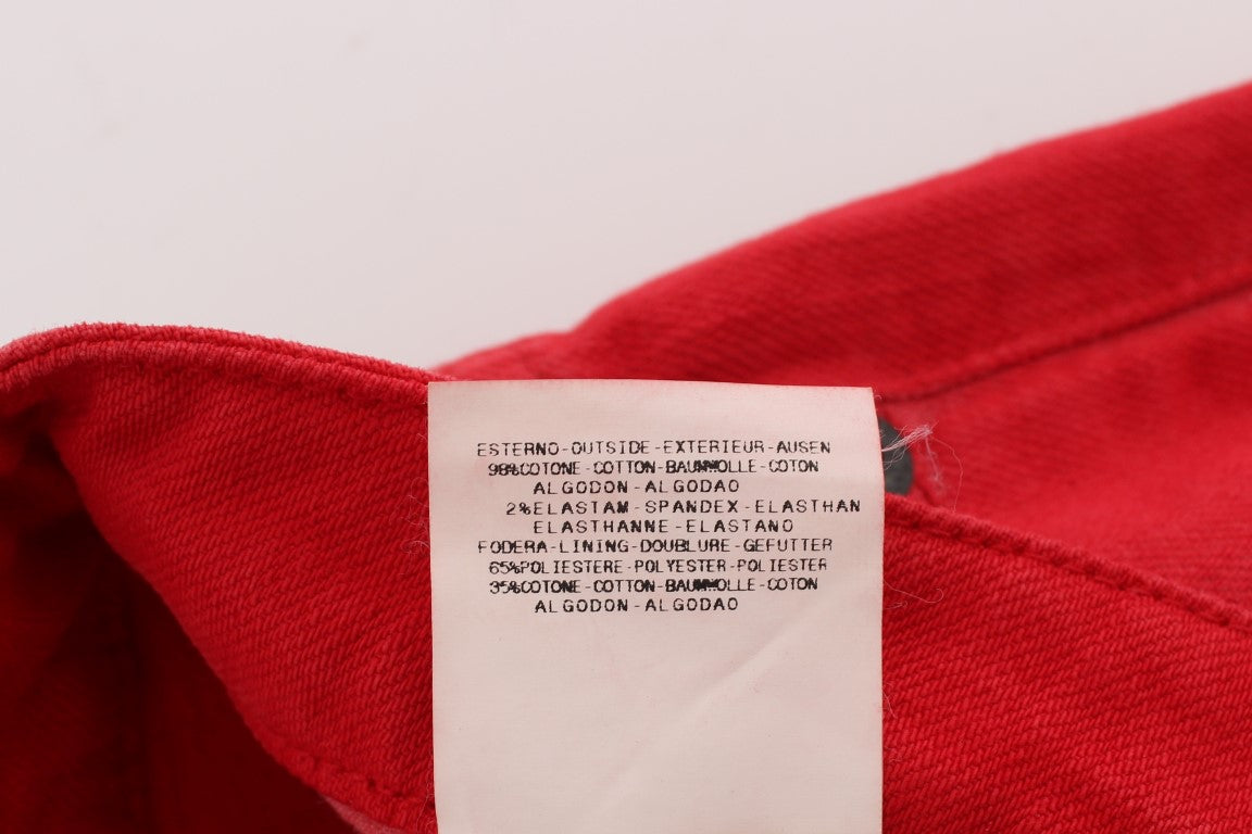 Jeans super slim fit in misto cotone rosso Costume National